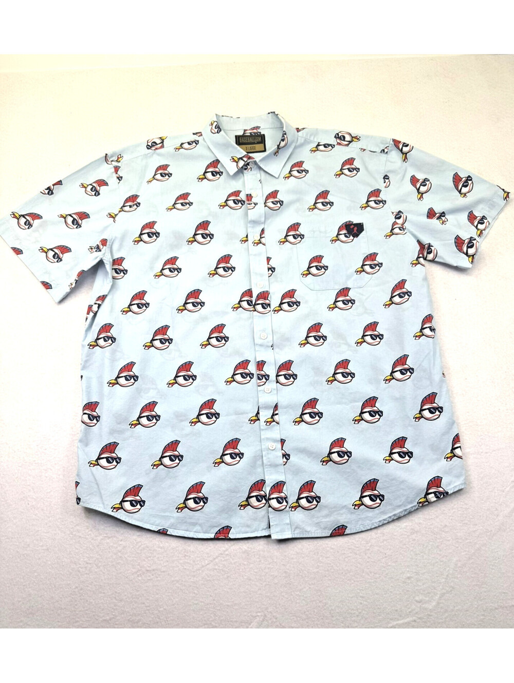 Baseballism Major League The Ballhawk Shirt Mens XL Wild Thing Ricky Vaughn AOP